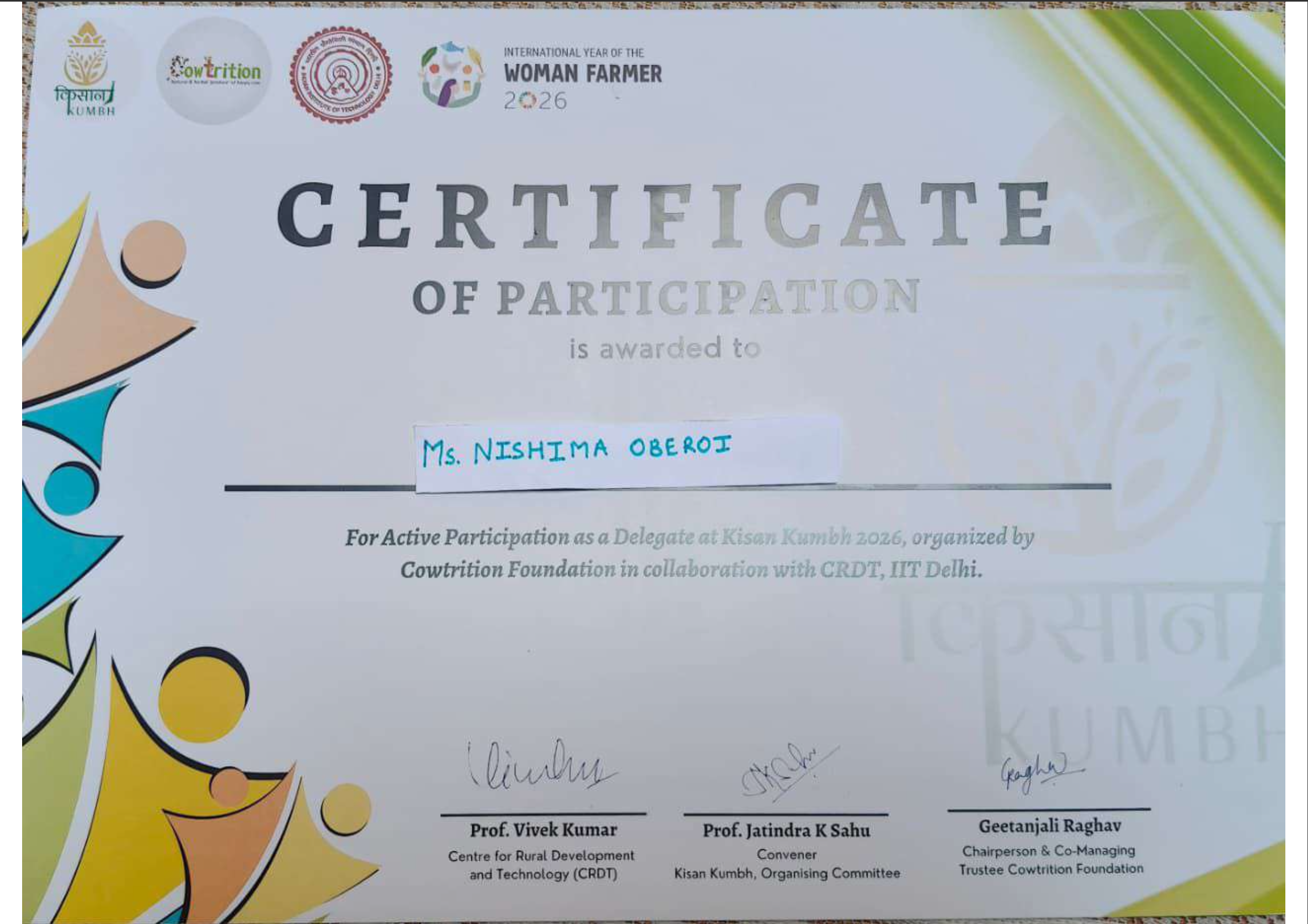 Certificate of Participation — Kisan Kumbh 2026
